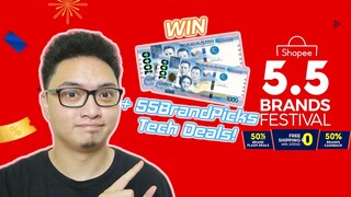 ShopeePay Credits Giveaway + #55BrandPicks Tech Deals! Shopee 5.5 Brands Festival!