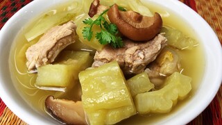 ต้มมะระกระดูกหมูผักกาดดอง ต้มมะระไม่ให้ขม น้ำซุปใสน่าทาน/Bitter gourd soup with pork sparibs recipe