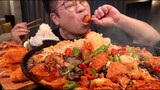 국물닭갈비 먹방 묵은파김치 넣어 깊고 깔끔 날치알은 재미 레전드 먹방 Dak galbi mukbang Legend koreanfood eatingshow asmr