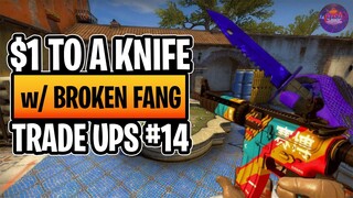 $1 TO A KNIFE WITH BROKEN FANG TRADE UPS | PROFITABLE CSGO Trade-Ups 2021 | elsu