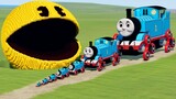 Big & Small Thomas the Train with Spinner Wheels vs Pac-Man | BeamNG.Drive
