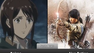 Attack on titan Live Action vs Anime Characters Comparison #attackontitan