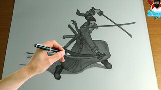 วาดรูปโรโรโนอาโซโล โมเดล3D การ์ตูนวันพีช