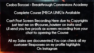Csaba Borzasi course Breakthrough Conversions Academy download