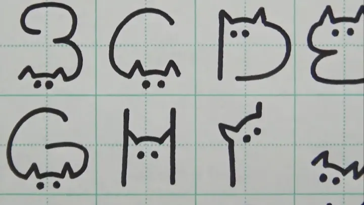 Drawing alphabets as cats… Too cute!
