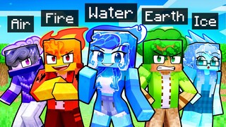 10 FRIENDS on one ELEMENTAL BLOCK in Minecraft!