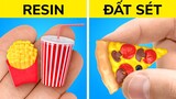 Ý TƯỞNG TỰ LÀM DỄ THƯƠNG 🍕🍔NHỰA EPOXY VS ĐẤT SÉT POLYMER