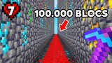 J'ai MINÉ 100 000 Blocs en LIGNE DROITE sur Minecraft Hardcore