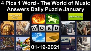 4 Pics 1 Word - The World of Music - 19 January 2021 - Answer Daily Puzzle + Daily Bonus Puzzle