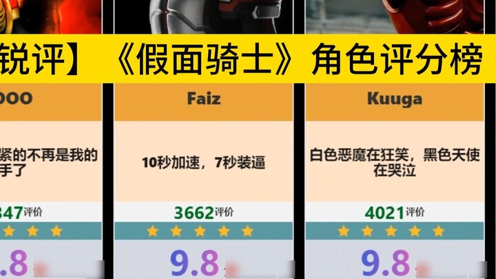 【Hupu Sharp Review】"Kamen Rider" Character Rating List