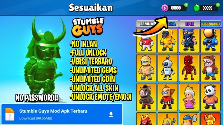 Update Terbaru!! Stumble Guys Mod Apk 2022 Unlimited Gems, Unlock All Skin, Bisa Login, Full Unlock