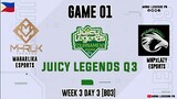 Maharlika Esports vs MNPxLAZY Esports Game 01 | Juicy Legends Q3 2022