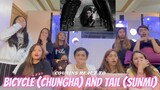 COUSINS REACT TO CHUNG HA 'Bicycle' and SUNMI - 꼬리(TAIL) MV