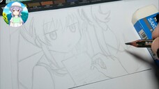 [Sketch] Menggambar Renge Miyauchi sketsa kasar Anime Non non biyori