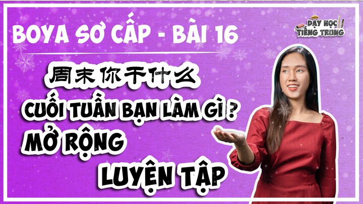 [BOYA SƠ CẤP 1]#5 Bài 16 周末你干什么 CUỐI TUẦN BẠN LÀM GÌ?|MỞ RỘNG & LUYỆN TẬP