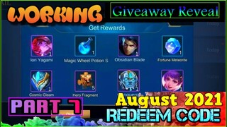 NEW REDEEM CODES PART 7  MOBILE LEGENDS | REDEEM CODES REVEAL + GIVEAWAY REVEAL #akdyrroth