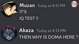 When Doma gives IQ test ?....if discord was a Demon Slayer