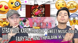 Stray Kids, KARD, THE BOYZ - Sweet Music Video, Fairytale, Ring The Alarm M/V | REACTION