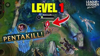 LEVEL 1 PENTAKILL! - WILD RIFT BEST MOMENTS & OUTPLAYS - LOL WILD RIFT FUNNY Moments