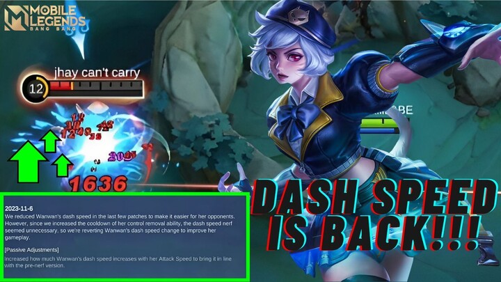 WANWAN DASH SPEED IS BACK!!! | MOBILE LEGENDS: BANG BANG