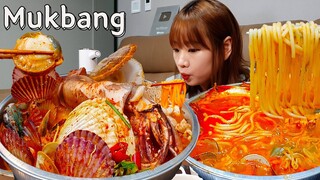 🐙활전복해물탕+해물볶음밥🥘추운 날씨엔 Real 푸짐한 해물탕이 갑!! 🔥(FT.우동사리) 해물찜 SEAFOOD MUKBANG ASMR EATINGSHOW REALSOUND 먹방