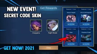 NEW! REDEEM CODE SKIN! GET FOR FREE SKIN! SECRET EVENT! |  MOBILE LEGENDS 2021