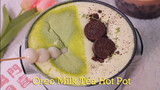 Food making- Oreo + milk tea hot pot