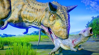 Carnotaurus & Acrocanthosaurus Hunting In Canyon Environment - Jurassic World Evolution