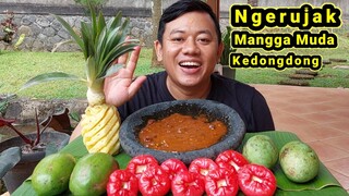 MUKBANG RUJAK MANGGA MUDA + KEDONGDONG + NANAS MUDA + JAMBU AIR + SAMBAL RUJAK