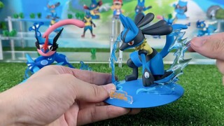 [Pocket Maple] Playful Pokémon small-size figures Xiaozhi version of Koga Greninja and Lucario decom