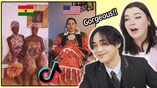 Korean and American Teens React To Culture Check Challenges on TikTok!(Traditional Clothes)