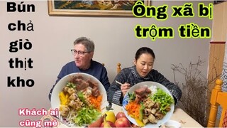 Bún chả giò thịt kho khách mê/ông xã bị chôm tiền/Cuộc sống pháp/ẩm thực Việt nam/món ngon mỗi ngày