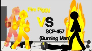 Fire Piggy VS SCP-457 (Burning Man) - Battle Of Fire - Stick Nodes Roblox Piggy/SCP