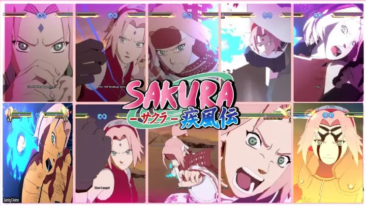 All Sakura Haruno Ultimate Jutsu with ALL Costumes  in Naruto Storm 4 [1080P60FPS]
