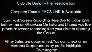 Club Life Design Course The Freedom Lab download