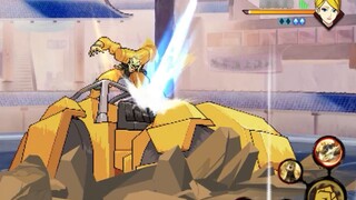 Saat JOJO terhubung dengan game seluler Naruto, keterampilan penuh buatan Diobrando akan diperlihatk