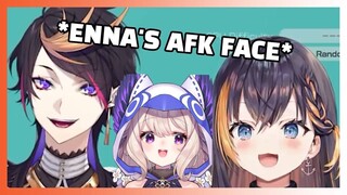 Shu and Petra Imitating Enna's AFK Face [Nijisanji EN Vtuber Clip]