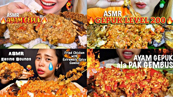 ASMR/MUKBANG AYAM GEPUK PAK GEMBUS (EATING SPICY CHICKEN) COMPILATION|ASMR INDONESIA|Muksavory🌷-