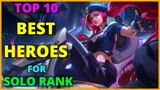 TOP 10 BEST HEROES FOR SOLO RANKED IN MOBILE LEGENDS [SEASON 21] + FULL ITEM BUILD AND EMBLEM SET