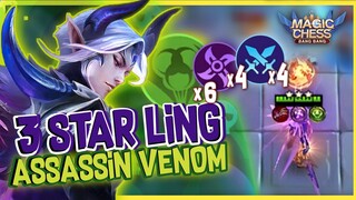 3 STAR LING ASSASSIN VENOM ! THE KING OF WYRMSLAYER FEAT 6 VENOM 4 ASSASSIN 4 SWORDMAN ! MAGIC CHESS