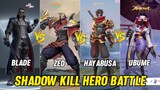 Hayabusa MLBB VS Zed LOL WR VS Ubume OA VS Blade MSW Hero Effect Comparison 2023