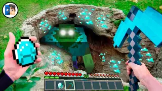 Minecraft in real Life  POV 🤢 UNDERGROUND ZOMBIE BASE in Realistic Minecraft RTX Animation