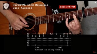 Huwag Ka Lang Mawawala (Ogie Alcasid) Slow Demo Fingerstyle Guitar w Tabs, Lyrics and Chords