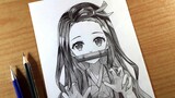 cara menggambar nezuko [ kimetsu no yaiba ] - how to draw nezuko