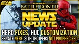 Battlefront Update | Hero Fixes, UI Customization, Sith Troopers Not Prophecized