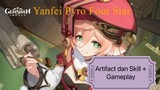 Genshin Impact Indonesia - Pembahasan Yanfei Pyro Four Star mengenai Artifact dan Skill + Gameplay