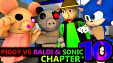 PIGGY vs BALDI SONIC ROBLOX ANIMATION CHALLENGE! Chapter 10 (reupload) Granny Minecraft Game