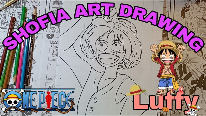 drawing anime one piece luffy part.1