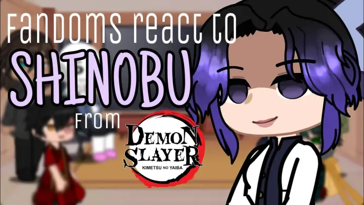 fandoms react to shinobu - demon slayer (2/6) !! FW !!