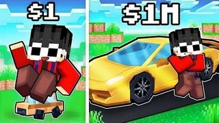 $1 vs $1,000,000 CAR in Minecraft!